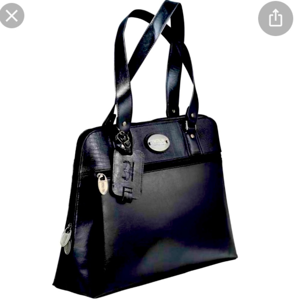 Kenneth Cole vegan Frame of Reference Compu Tote computer laptop tablet bag EUC